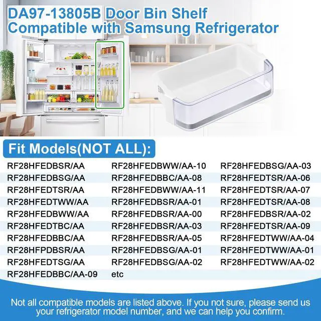 Alt view image 5 of 7 - UPGRADED DA97-13805B Refrigerator Door Bin Compatible with Samsung Refrigerator Door Shelf Parts, Right Samsung Fridge Door Shelves RF28HFEDBSR RF28HFEDTSR RF28HFEDTBC RF28HFEDBWW RF28HFEDBBC Door Bin