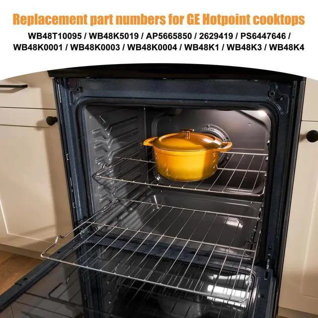 Alt view image 5 of 7 - WB48T10095 Oven Rack for GE Range Oven Stove Wire Rack Replacement 23.75" x 17.4", Hotpoint Gas 304 Stainless Steel Oven Rack WB48K5019 AP5665850 PS249547 (2 Pack)