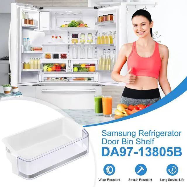 Alt view image 7 of 7 - UPGRADED DA97-13805B Refrigerator Door Bin Compatible with Samsung Refrigerator Door Shelf Parts, Right Samsung Fridge Door Shelves RF28HFEDBSR RF28HFEDTSR RF28HFEDTBC RF28HFEDBWW RF28HFEDBBC Door Bin