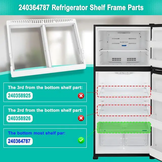 Alt view image 3 of 7 - Upgraded 240364787 Crisper Pan Cover Frame for Frigidaire Refrigerator Crisper Drawer Cover Shelf Frame Replacement 216979402, 240364747, 240364778, 240364794, 1512532 for Crosley Drawer Cover Part
