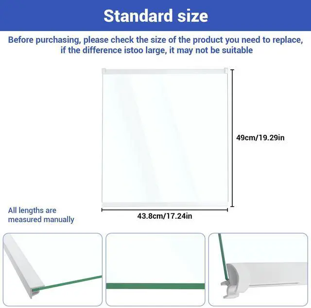 Alt view image 3 of 7 - 5304525933 Glass Shelf Assembly Compatible with frigidaire, white westinghouse etc refrigerators (some models), FRSS26L3AF0 FRSS2623AW8 FRSS2623ASC FRSS2623ASD etc, Part Number: 4962097 AP6997338 etc