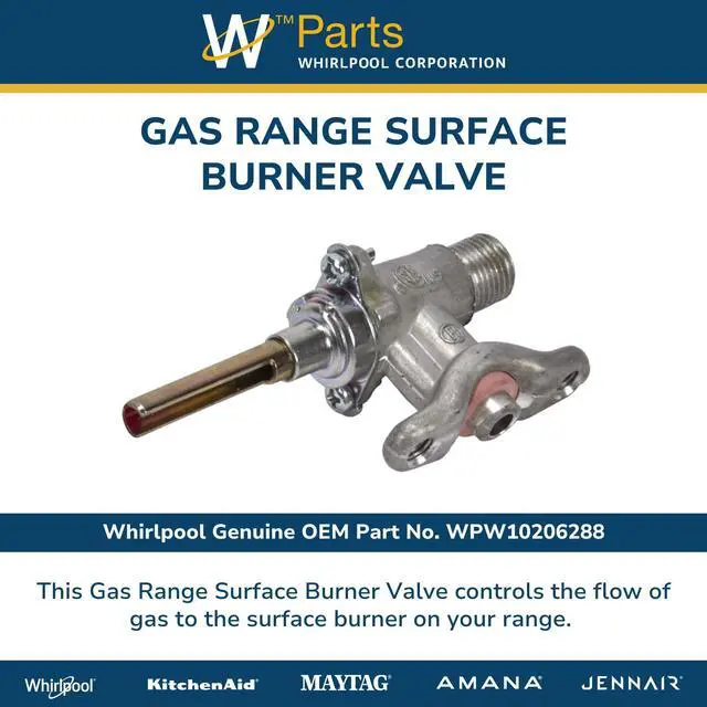 Alt view image 3 of 5 - WPW10206288 Genuine OEM Gas Range Surface Burner Valve Replacement Part - Replaces W10206288