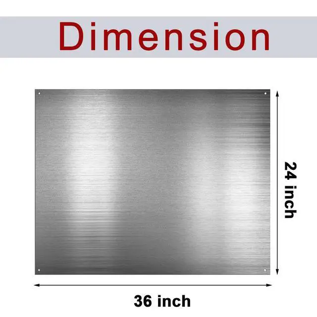 Alt view image 3 of 7 - 24 by 36 Inch Reversible Stainless Steel Backsplash Metal Backsplash Kitchen Stove Behind Metal Sheet Panels with 4 Pre Drilled Holes and Screws for Wall Protector(1 Pack)