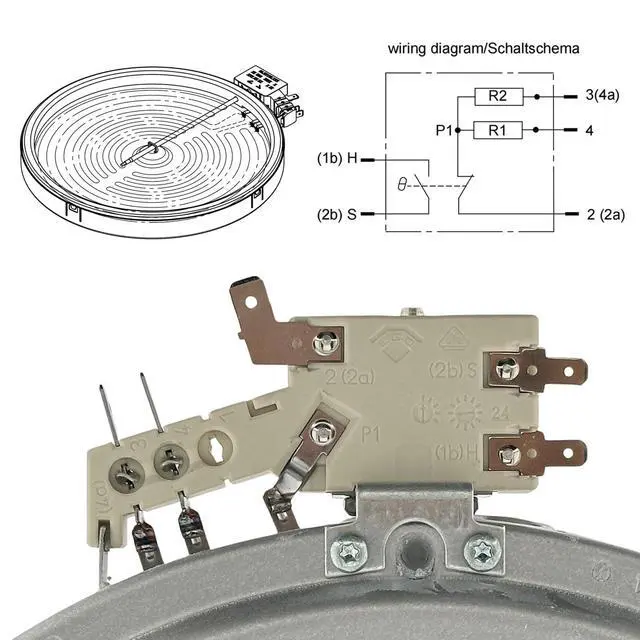 Alt view image 3 of 6 - 316555800, W10275049 Range Dual Radiant Surface Element Heater 6/9 Inch, 2500W/1200W Compatible with Whirlpool Frigidaire, Replaces 316224300, 316418400, 316418401, 318198932, WPW10275049, W10173896