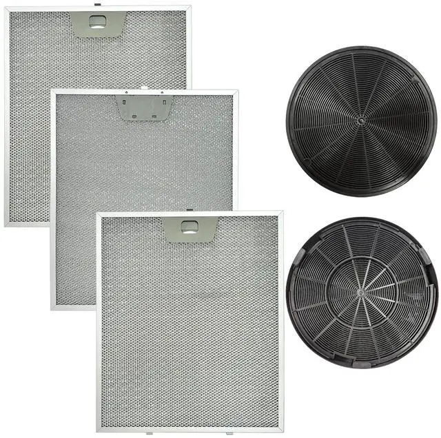 Main image of 3 Pack WB02X24871 Range Vent Hood Grease Filter & 2 Pack JXCF72, WB02X24842 Charcoal Filter Compatible with GE Range Hoods JVW5361EJ1ES, JVW5361SJ1SS, JVW5361BJ1TS, JVW5361EJ2ES