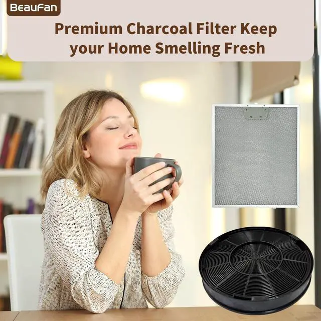 Alt view image 5 of 5 - 3 Pack WB02X24871 Range Vent Hood Grease Filter & 2 Pack JXCF72, WB02X24842 Charcoal Filter Compatible with GE Range Hoods JVW5361EJ1ES, JVW5361SJ1SS, JVW5361BJ1TS, JVW5361EJ2ES