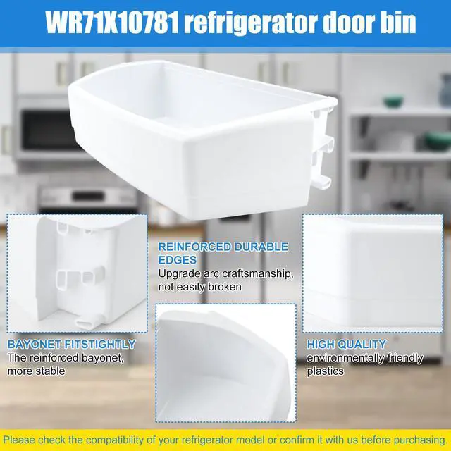 Alt view image 7 of 7 - WR71X10781 Door Shelf Bin Compatible with ge, hotpoint Refrigerator: GSE25GGHECBB, GSS23GGKECBB, GSS25CSHKCSS, GSHS6HGDBCSS etc. Adjustable Door Bin Replacement PS2323453, AP4345099, 1478101 etc