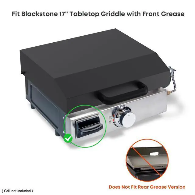 Alt view image 5 of 7 - Hard Cover for 17 inch Blackstone Griddle with Front Grease System, Griddle Lid Fits Models with Removable Screws on Griddle's Rear Panel Only