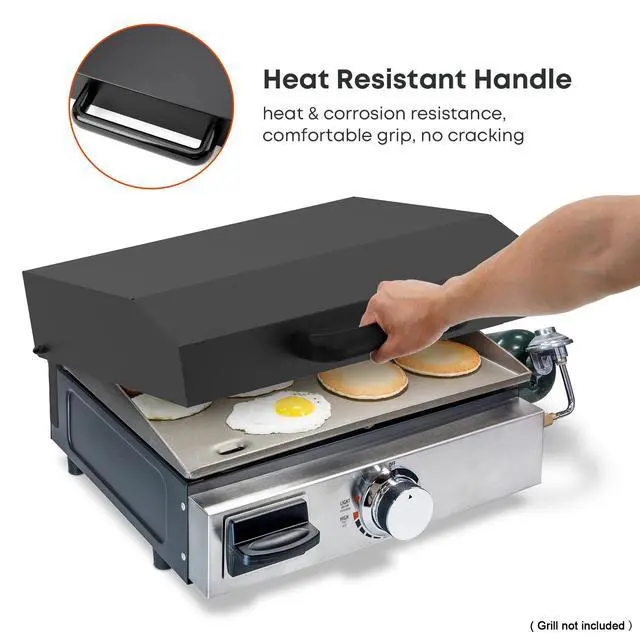 Alt view image 6 of 7 - Hard Cover for 17 inch Blackstone Griddle with Front Grease System, Griddle Lid Fits Models with Removable Screws on Griddle's Rear Panel Only