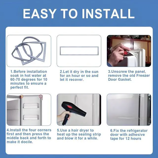 Alt view image 6 of 7 - Upgraded 241786006 Refrigerator Door Gasket Replacement for 241786006, 7241786006, 241786002, 241786014, 7241786002 Compatible with Frigidaire Kenmore Electrolux Crosley Refrigerator Door Seal