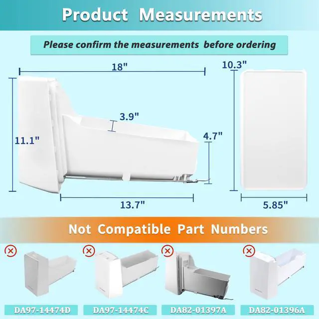 Alt view image 4 of 7 - Upgraded DA97-20156B Refrigerator Ice Bin, Ice Bucket Assembly | Compatible with Samsung Refrigerator Ice Maker Tray, Fits RF28R7201SR/AA, RF28R7351SG, RF28R7351SR, RF28R6201SR, RF27T5201SR