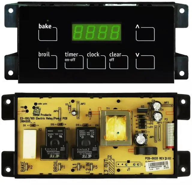 Main image of 316455500 Oven Range Stove Control Board with White and Black Overlays | Compatible with Frigidaire and Electrolux Ovens, 7 Button Panel, Replacement for 5304518660, 316455420R, 316455420