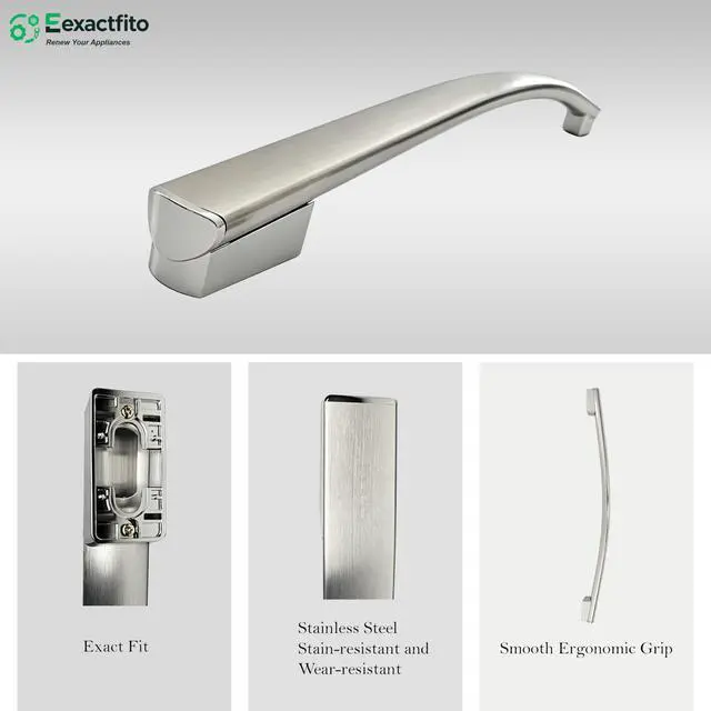 Alt view image 4 of 7 - GE Freezer Handle Replacement WR12X34310 |, Exact fit, Stainless steel, Fingerprint-proof surface, Smooth Ergonomic Grip, Easy installation