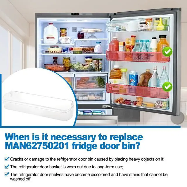Alt view image 7 of 7 - UPGRADED MAN62750201 Refrigerator Door Basket Compatible With LG Kenmore LDCS22220S LDCS22220W 79578022310 Fridge Door Bin Replacement 3194323 AP5977956 PS11711098 EAP11711098