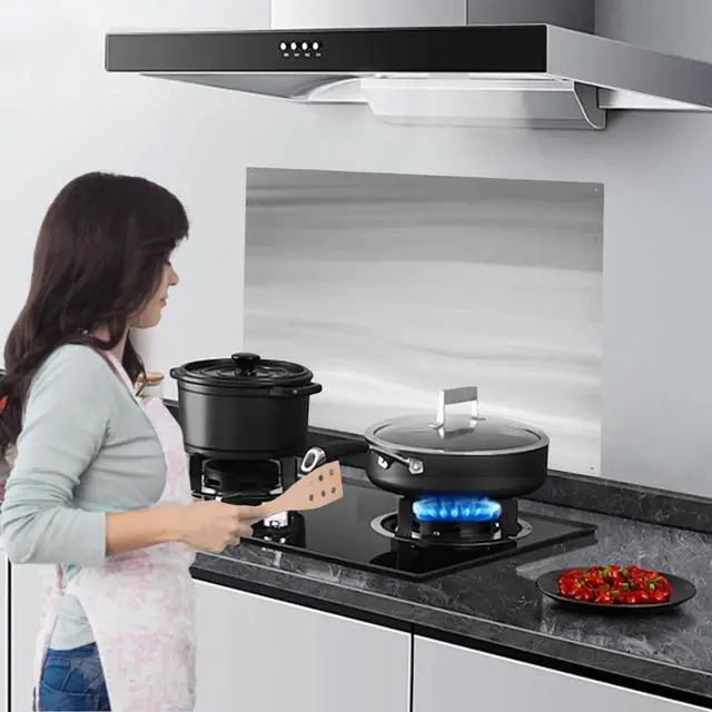 Alt view image 7 of 7 - 36" x 24" Stainless Steel Stove Backsplash Panel Flush Mount Splash Guard for Kitchen Wall, Heat & Stain Resistant, Easy Installation with Pre-Drilled Holes