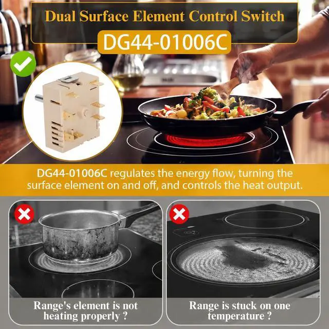 Alt view image 2 of 6 - DG44-01006C Surface Infinite Switch Compatible with Samsung Range Surface Element Control, Infinite Switch Replaces for Samsung PER001-12D, for Stove Replacement Parts