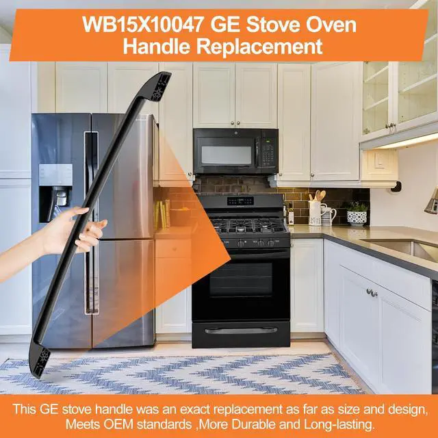Alt view image 7 of 7 - Upgraded WB15X10047 Oven Handle Replacement Compatible with GE Hotpoint Oven Door Handle Replacement(blk) General Electric Range Oven Handle JBP78BB2BB, JBP66BB4WH, JBP26BB3WH, JBP24BB4WH with Screws