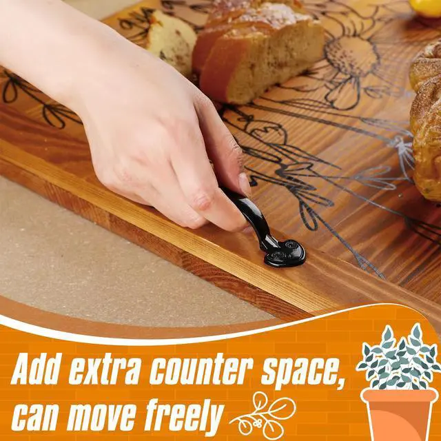 Alt view image 3 of 7 - Wooden Noodle Board Stove Top Cover with Handles for Electric Stove 30" x 22" Pine Wooden Stoves Cover for Gas Burners Decorative Tray for Kitchen