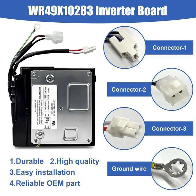 Alt view image 4 of 7 - WR49X10283 519306299 Inverter Control Board Compatible with GE Refrigerator Parts Embraco VCC3 1156 K8 F 90,Replace WR55X10490 WR55X10685 WR55X10979 WR55X11029 AP5669522 PS6883663 2677747
