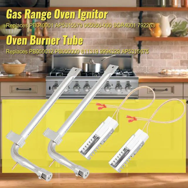 Alt view image 2 of 7 - 2Pack Oven Igniter PB040001&Burner Tube PB050012 for Viking Range | Provides Efficient And Precise Ignition, High-Quality Silicon Carbide For Excellent Heat Resistance And Wear Resistance