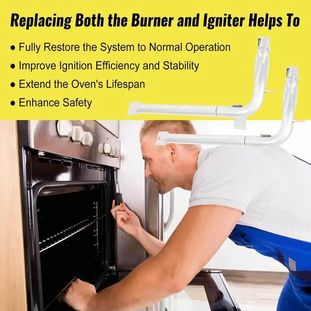 Alt view image 6 of 7 - 2Pack Oven Igniter PB040001&Burner Tube PB050012 for Viking Range | Provides Efficient And Precise Ignition, High-Quality Silicon Carbide For Excellent Heat Resistance And Wear Resistance