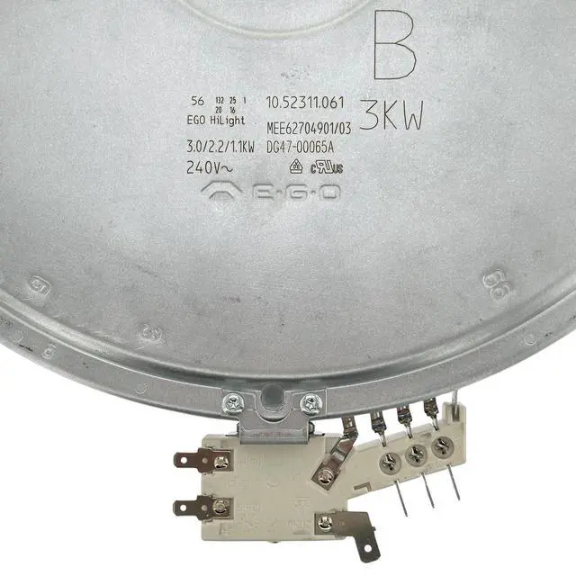 Alt view image 4 of 5 - DG47-00065A, MEE62704901 Range 12" Triple Radiant Surface Element/Burner 3.0/2.2/1.1kW, Replaces DG47-00021A, DG47-00021B, MEE64286301, MEE35326801, W10823720, W10187839, W11563195, W11318371