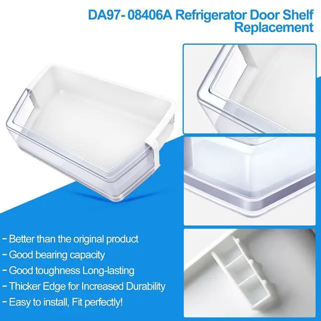 Alt view image 6 of 7 - (2 PACK) Upgraded DA97-08406A, DA97-08406B/C Right Refrigerator Door Shelf Replacement for RF4287HARS/XAA, RF4289HARS/XAA Samsung Fridge Shelf AP4578480,DA63-05391/05392B Refrigerator Door Bin Part