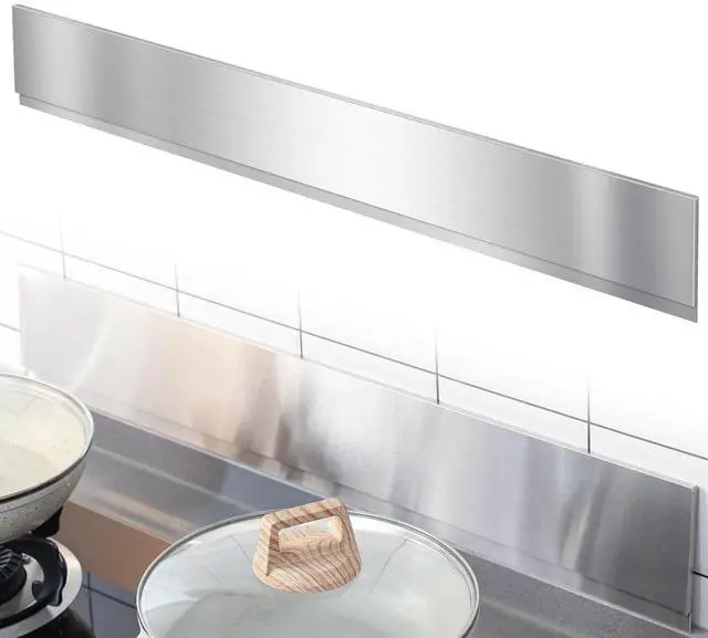 Main image of Front Control Freestanding Range Universal Backguard 29.72" L x 4.72" W Stainless Steel Backsplash for Stove, Easy Installation Hood Backsplash for Most Kitchen Brands Stove(Silver)