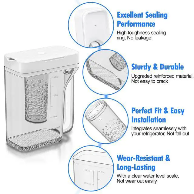 Alt view image 2 of 7 - Upgraded RF28R7351SR RF22R7351SR RF28R7351SG RF28R6301SR RF28R6301SG RF22R7351SG Water Pitcher Compatible with Samsung Water Pitcher for Fridge Door Replacement DA97-17395B Refrigerator Tank Reservoir