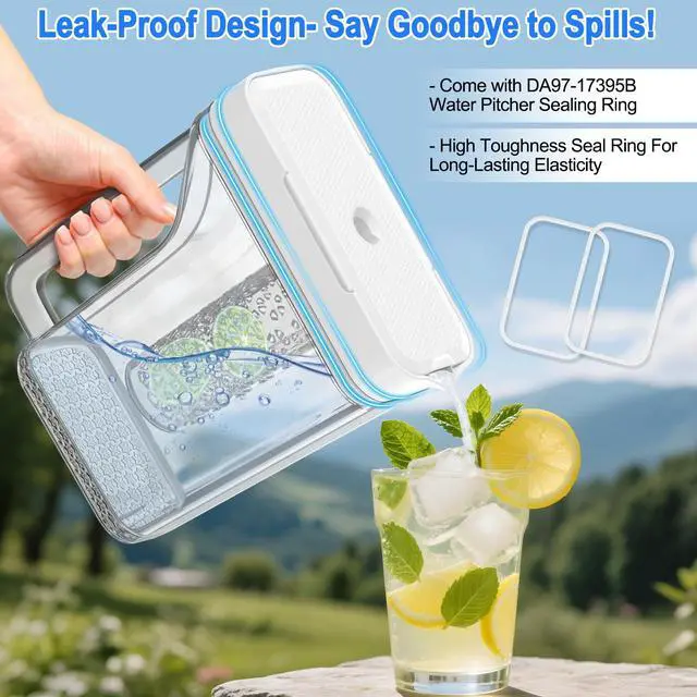 Alt view image 3 of 7 - Upgraded RF28R7351SR RF22R7351SR RF28R7351SG RF28R6301SR RF28R6301SG RF22R7351SG Water Pitcher Compatible with Samsung Water Pitcher for Fridge Door Replacement DA97-17395B Refrigerator Tank Reservoir