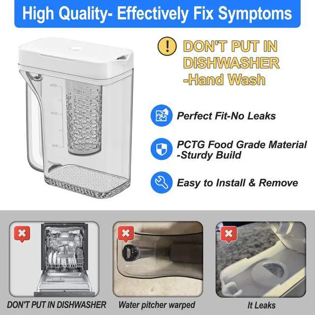 Alt view image 7 of 7 - Upgraded RF28R7351SR RF22R7351SR RF28R7351SG RF28R6301SR RF28R6301SG RF22R7351SG Water Pitcher Compatible with Samsung Water Pitcher for Fridge Door Replacement DA97-17395B Refrigerator Tank Reservoir