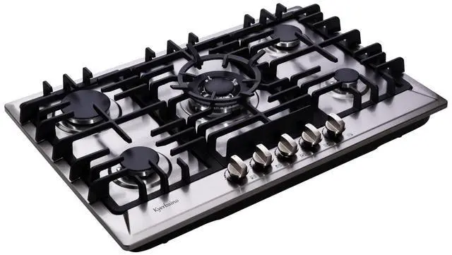 Main image of Gas Cooktop 30 Inch, Stainless Steel 5 Burners Gas Stovetop Built-in LPG/NG Convertible Gas Cooktop Dual Fuel Sealed Gas Stove