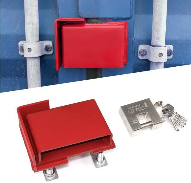 Main image of Door Lock Protection Device Shipping Container Lock Box | Heavy Duty Bolt-On Keyed Box Accessories with Padlock & 5 Keys