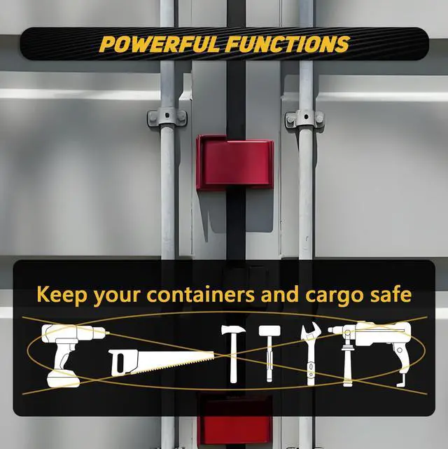 Alt view image 2 of 6 - Door Lock Protection Device Shipping Container Lock Box | Heavy Duty Bolt-On Keyed Box Accessories with Padlock & 5 Keys
