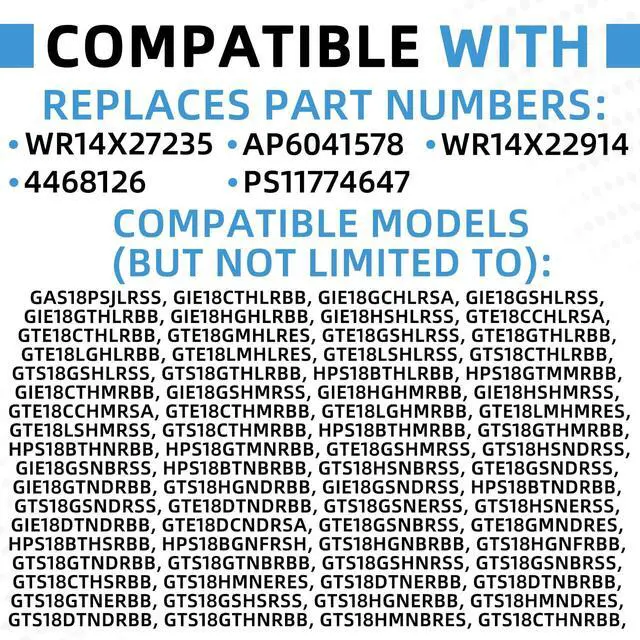 Alt view image 2 of 7 - WR14X27235 Refrigerator Door Gasket Replacement Compatible with General Electric Hotpoint RCA Replaces WR14X22914 4468126 AP6041578 PS11774647