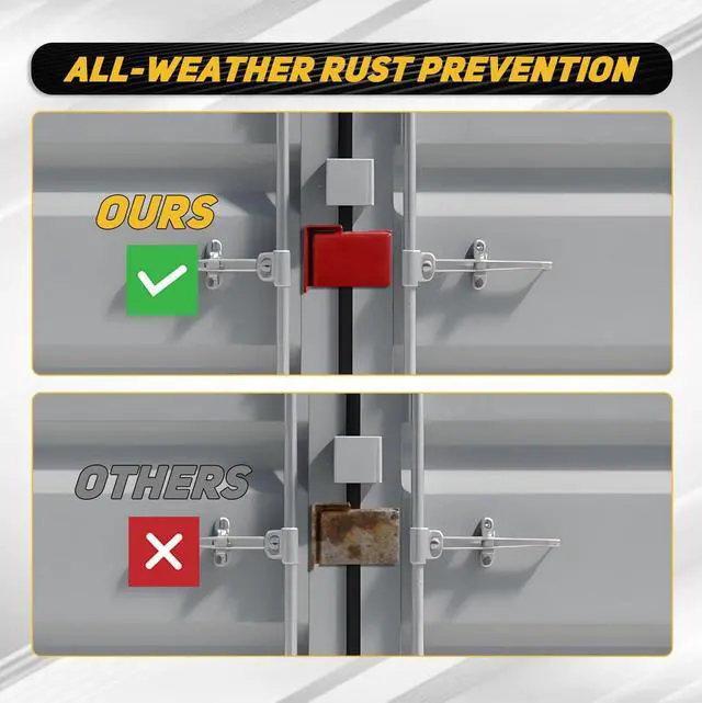 Alt view image 5 of 6 - Door Lock Protection Device Shipping Container Lock Box | Heavy Duty Bolt-On Keyed Box Accessories with Padlock & 5 Keys