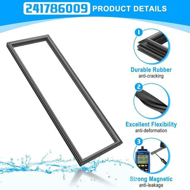 Alt view image 4 of 7 - Upgraded 241786013 241786009 241786005 Refrigerator Door Gasket Replacement Compatible with Frigidaire Electrolux Kenmore Fridge Door Seal 241786001 241569801 Refrigerator Fresh Food Door Gasket
