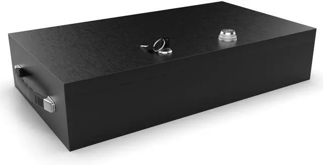 Main image of Fire Retardant Large Strong Box, Dual Combination and Key Lock Steel Security Chest Fits Legal Documents & More Flat, Fire Resistant to Safeguard Vitals, 0.43 Cubic Ft, 18" x 10" x 3.5" Interior