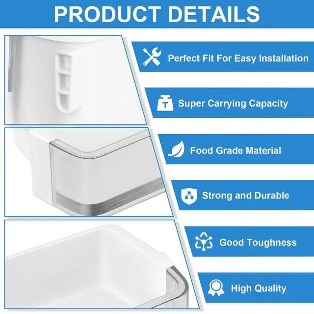 Alt view image 3 of 7 - UPGRADED DA97-13805C Door Shelf Bin Compatible with Samsung Refrigerator RF28R7201SR Door Shelf RF28R7201SG RF24R7201SR RF24R7201SG RF28R7201DT RF24R7201DT Samsung Fridge Door Shelves-Right Door Bin