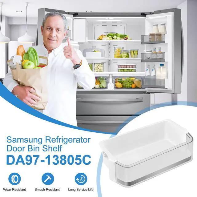 Alt view image 7 of 7 - UPGRADED DA97-13805C Door Shelf Bin Compatible with Samsung Refrigerator RF28R7201SR Door Shelf RF28R7201SG RF24R7201SR RF24R7201SG RF28R7201DT RF24R7201DT Samsung Fridge Door Shelves-Right Door Bin