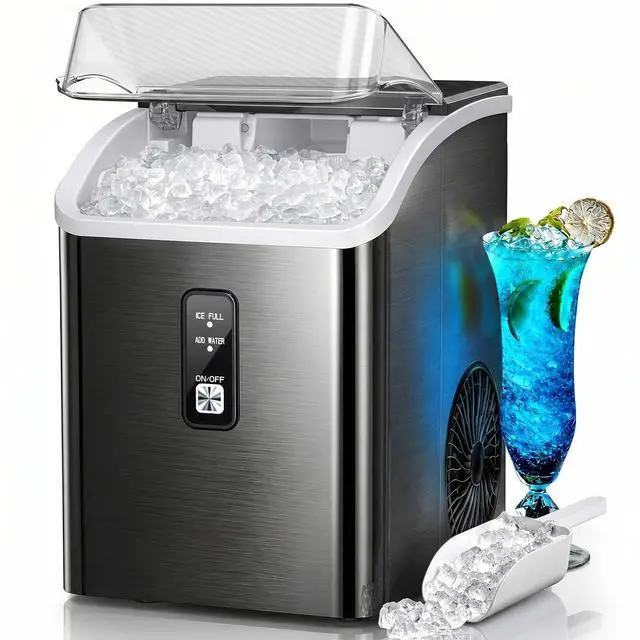 Main image of Nugget Ice Maker Countertop, 35 lbs Per Day, Black | Chewable Pebble Ice, Self-Cleaning, One-Touch Operation, with Ice Basket & Scoop, for Home, Kitchen, Office & Outdoor