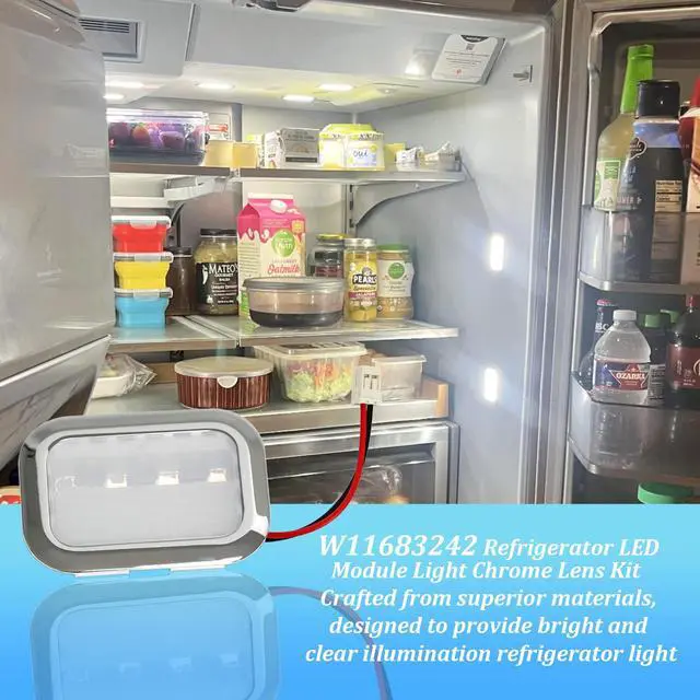 Alt view image 4 of 7 - W11683242 Refrigerator LED Light Assembly Kit Fits for Whirlpool JennAir & KitchenAid W10559034 W10607479 W10623957 W11462342 W10637315 LED Light Module