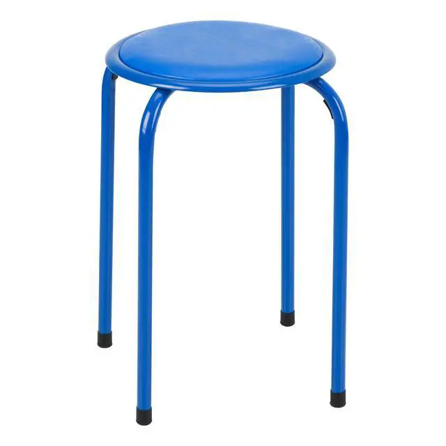 Alt view image 5 of 7 - Stacking Stools with Padded Seats for Kids and Adults, 17" Standard Height Portable Nesting Padded Classroom Stools, Assorted Color, Pack of 5