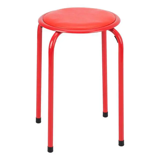 Alt view image 6 of 7 - Stacking Stools with Padded Seats for Kids and Adults, 17" Standard Height Portable Nesting Padded Classroom Stools, Assorted Color, Pack of 5