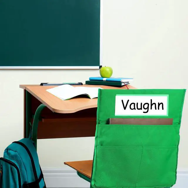Alt view image 4 of 7 - 24 Pcs Chairback Pockets for Classroom with Name Tags, 16.3 x 15 Inch Seat Storage Organizers, 2 Large Pockets Chair Back Organizers for Students Teachers School Supplies(Multicolor)
