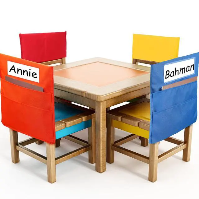 Alt view image 6 of 7 - 24 Pcs Chairback Pockets for Classroom with Name Tags, 16.3 x 15 Inch Seat Storage Organizers, 2 Large Pockets Chair Back Organizers for Students Teachers School Supplies(Multicolor)