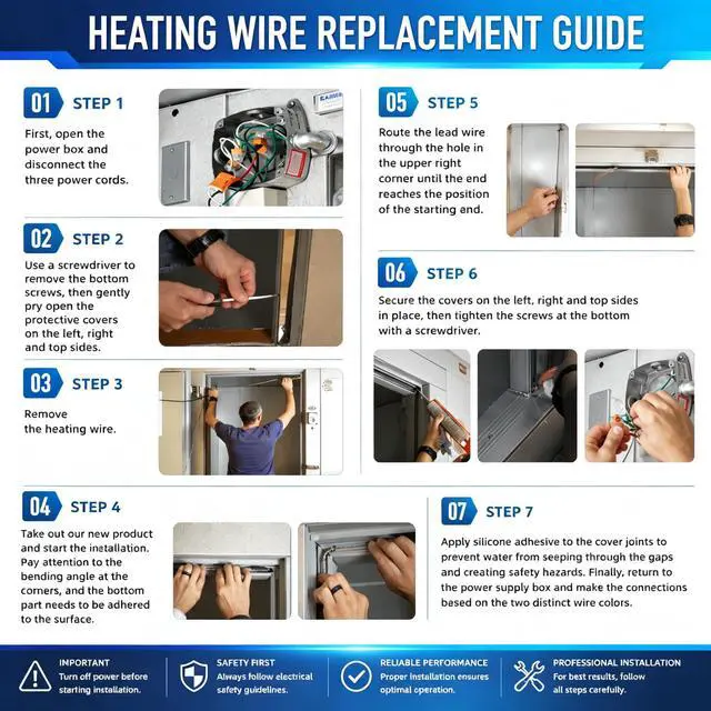 Alt view image 4 of 6 - Freezer Parts AccessoriesSelf-Regulating Cold Storage Door Heater Cable for Walk-In Cooler Doors Heater Cable Length: 232 Inches, Lead Wire Length: 19.7 Inches,120v Two - Wire Circuit