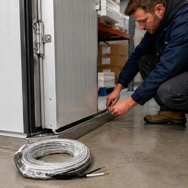 Alt view image 6 of 6 - Freezer Parts AccessoriesSelf-Regulating Cold Storage Door Heater Cable for Walk-In Cooler Doors Heater Cable Length: 232 Inches, Lead Wire Length: 19.7 Inches,120v Two - Wire Circuit