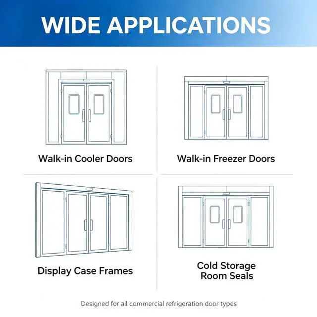 Alt view image 5 of 6 - Freezer Parts AccessoriesSelf-Regulating Cold Storage Door Heater Cable for Walk-In Cooler Doors Heater Cable Length: 232 Inches, Lead Wire Length: 19.7 Inches,120v Two - Wire Circuit