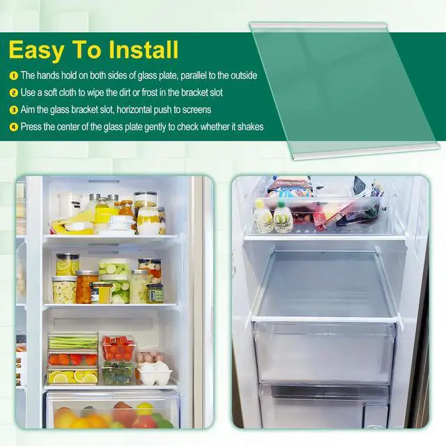 Alt view image 4 of 7 - Upgraded DA97-20637A Refrigerator Glass Shelf Compatible with Samsung Fridge Replacement Parts, RS22T5561SR RS22T5201SR Freezer Lower Glass Shelf Replacement, Tempered Glass Crisper Drawer Cover